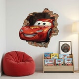 Stickers pour enfants: Trou de Mur Flash McQueen Pixar Cars 3
