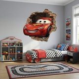 Stickers pour enfants: Trou de Mur Flash McQueen Pixar Cars 9