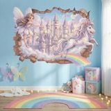 Stickers pour enfants: Trou de Mur F&eacute;e, Ch&acirc;teau et Licorne 6