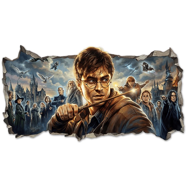 Stickers muraux: Trou de Mur Harry Potter Monde Magique