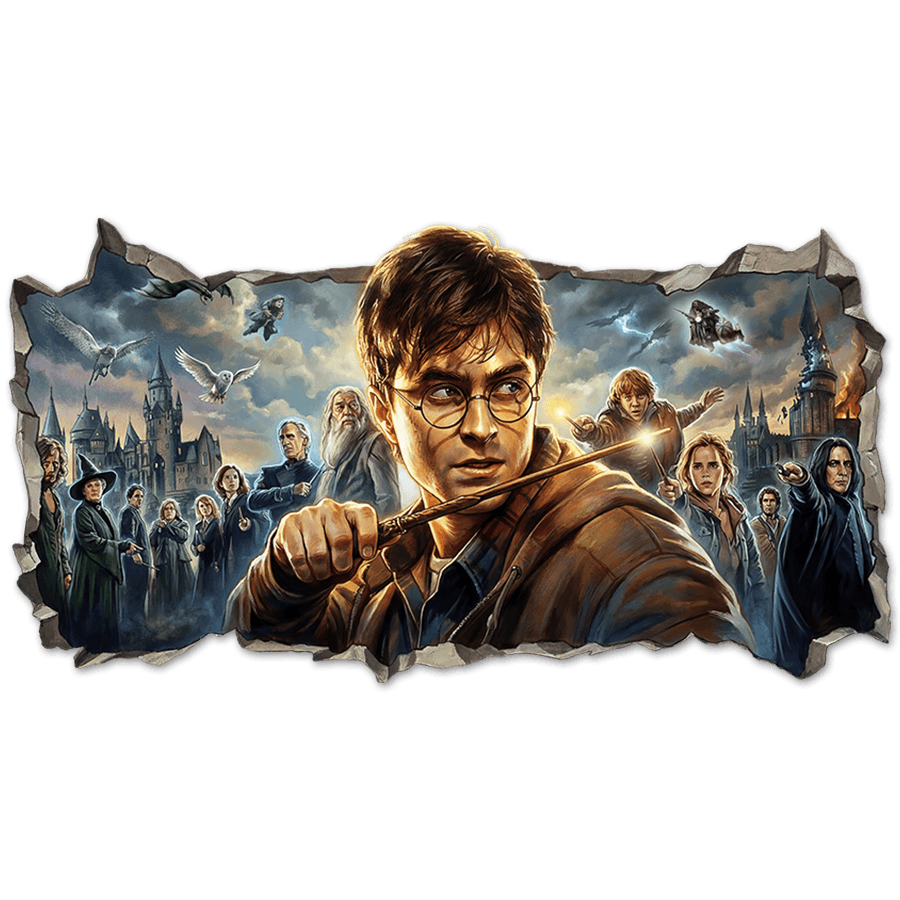 Stickers muraux: Trou de Mur Harry Potter Monde Magique