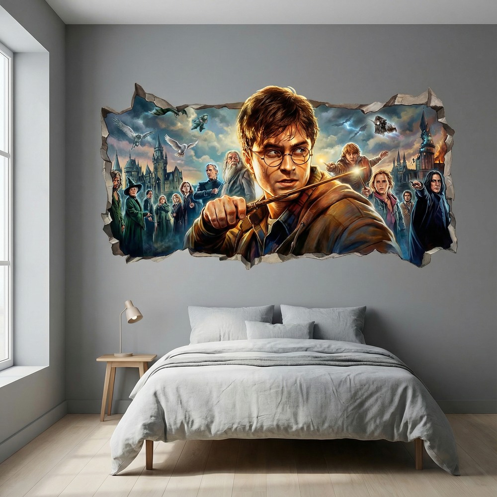 Stickers muraux: Trou de Mur Harry Potter Monde Magique