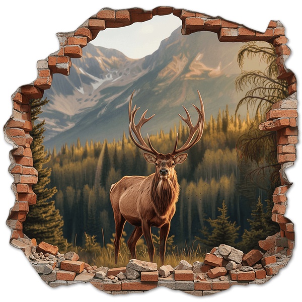 Stickers muraux: Trou de Mur Cerf de Montagne
