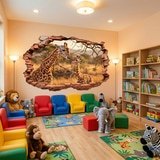Stickers muraux: Trou de Mur Girafes Savane 7