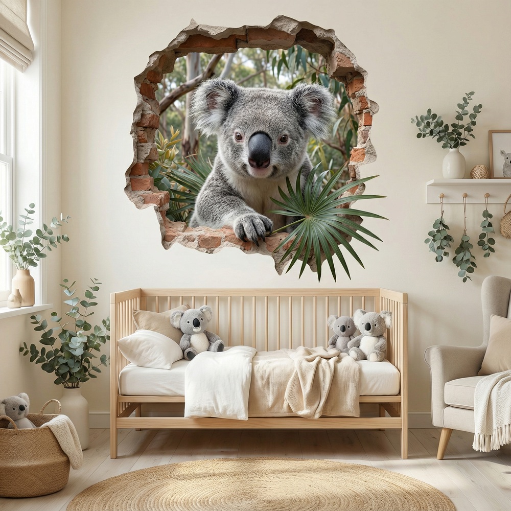 Stickers muraux: Trou de Mur Koala dans l'Eucalyptus
