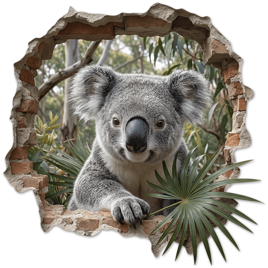 Stickers muraux: Trou de Mur Koala
