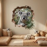 Stickers muraux: Trou de Mur Koala dans l'Eucalyptus 9