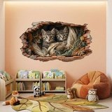 Stickers muraux: Trou de Mur Chatons Cordes 3