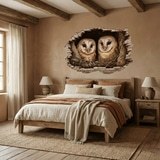 Stickers muraux: Trou de Mur Chouettes Effraies Nid 9