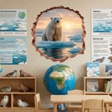 Stickers muraux: Trou de Mur Ours Polaire 3