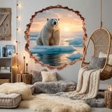 Stickers muraux: Trou de Mur Ours Polaire 4