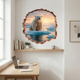 Stickers muraux: Trou de Mur Ours Polaire 5