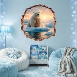 Stickers muraux: Trou de Mur Ours Polaire 6