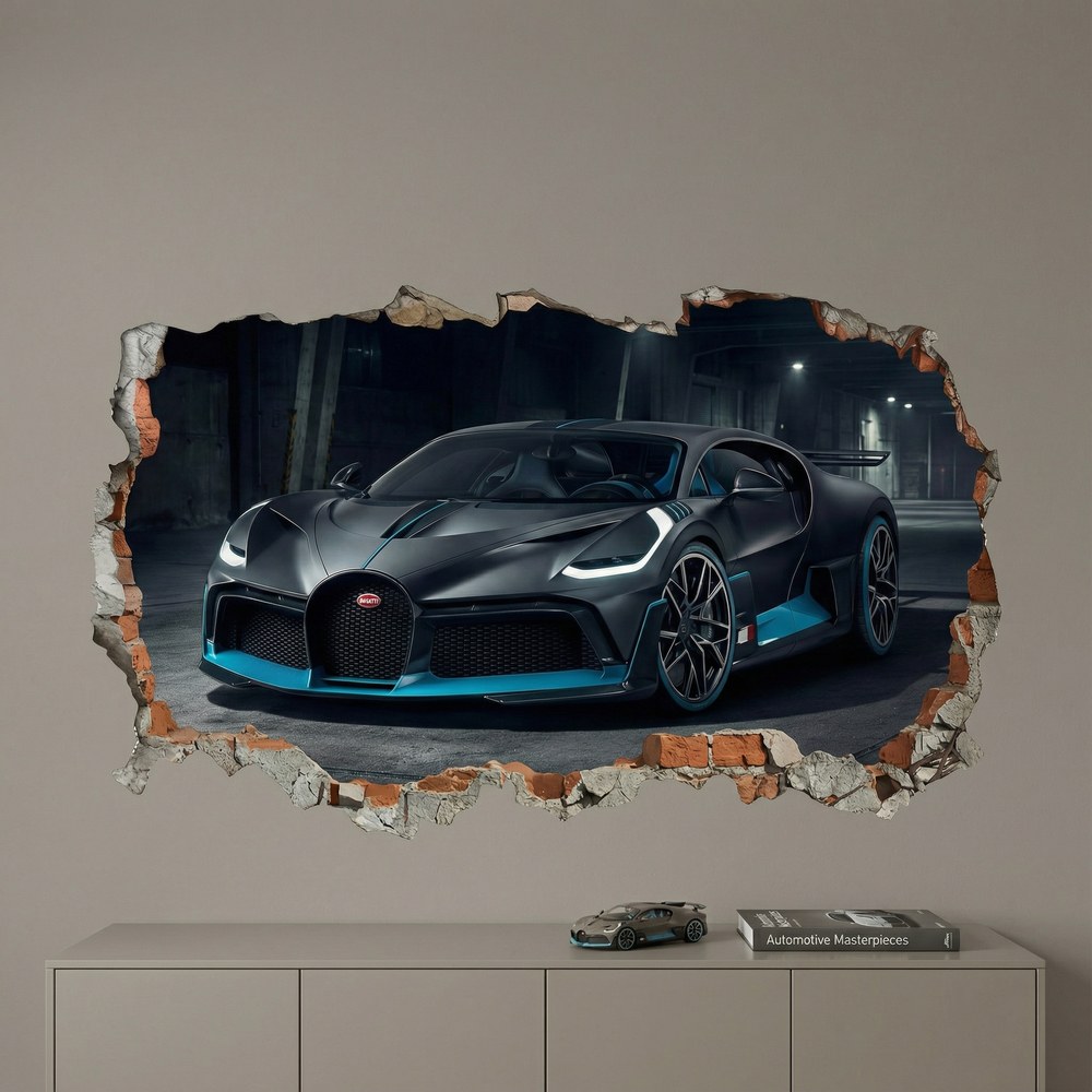 Stickers muraux: Trou de Mur Bugatti Divo