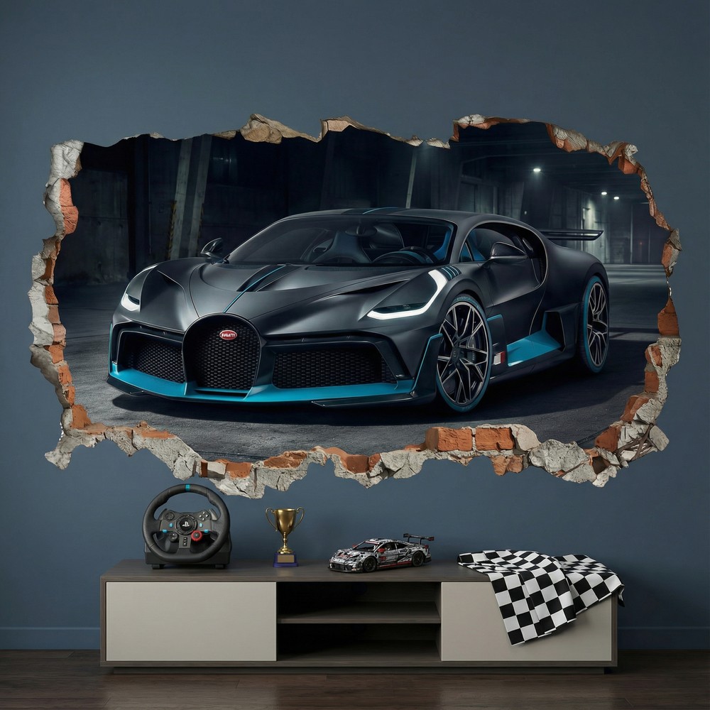 Stickers muraux: Trou de Mur Bugatti Divo