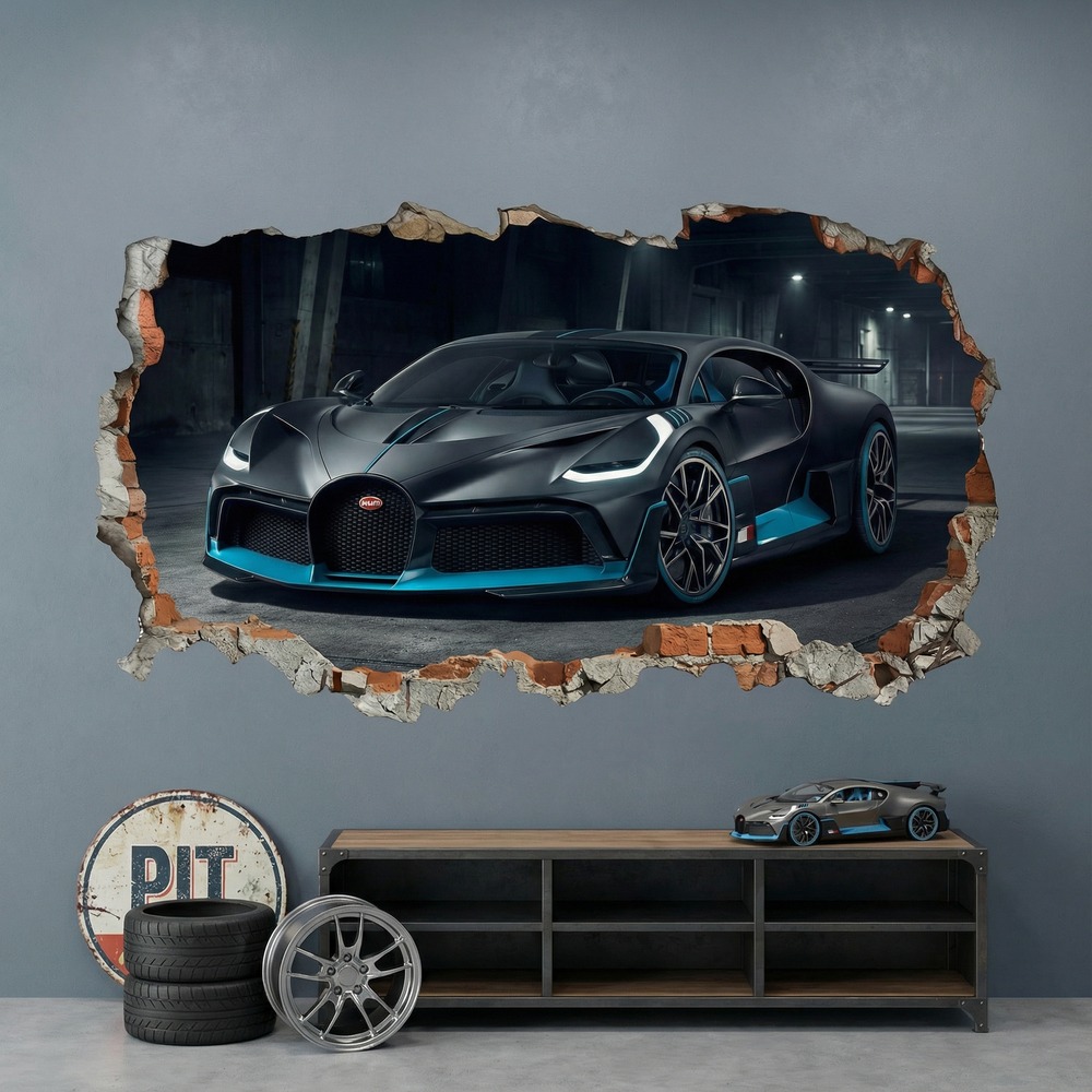 Stickers muraux: Trou de Mur Bugatti Divo