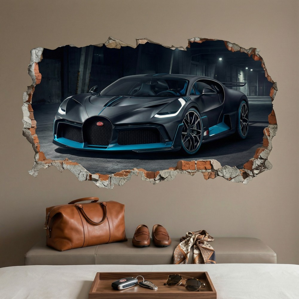 Stickers muraux: Trou de Mur Bugatti Divo