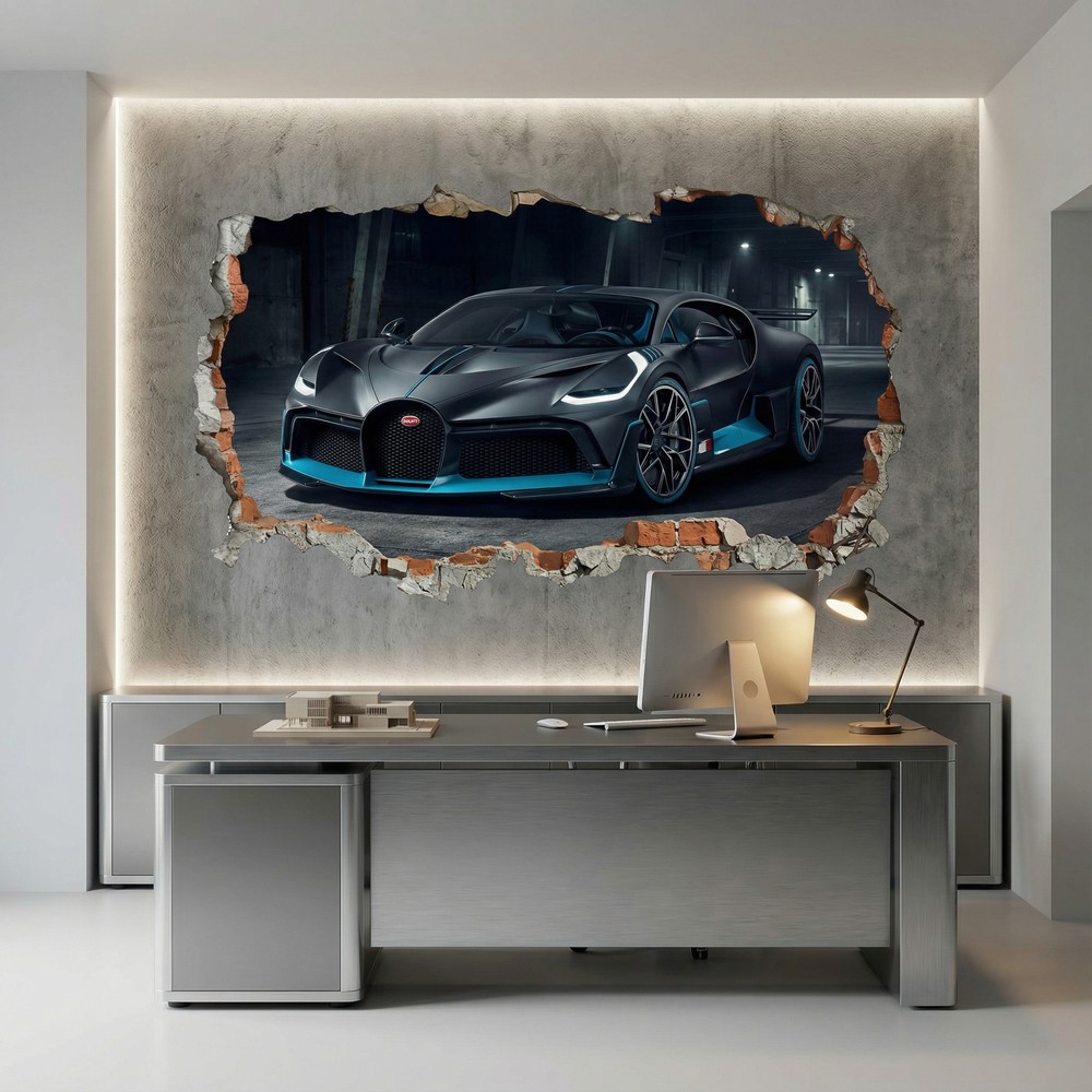 Stickers muraux: Trou de Mur Bugatti Divo