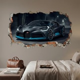 Stickers muraux: Trou de Mur Bugatti Divo 11