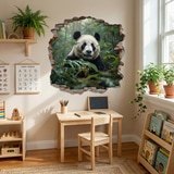 Stickers muraux: Trou de Mur Ours Panda 8