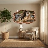 Stickers muraux: Trou de Mur Canetons 9