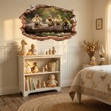 Stickers muraux: Trou de Mur Canetons Tron d'arbre 4