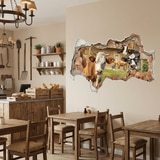 Stickers muraux: Trou de Mur Vaches Amusantes 10