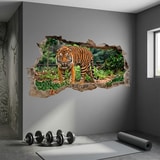 Stickers muraux: Trou de Mur Tigre Bengale 7
