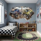 Stickers pour enfants: Trou de Mur Monster Trucks Course 3