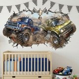 Stickers pour enfants: Trou de Mur Monster Trucks Course 5