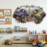 Stickers pour enfants: Trou de Mur Monster Trucks Course 6