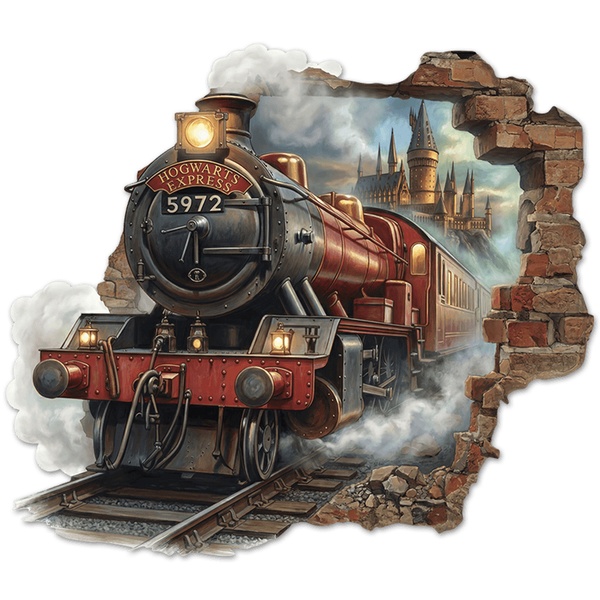 Stickers muraux: Trou de Mur Train Harry Potter