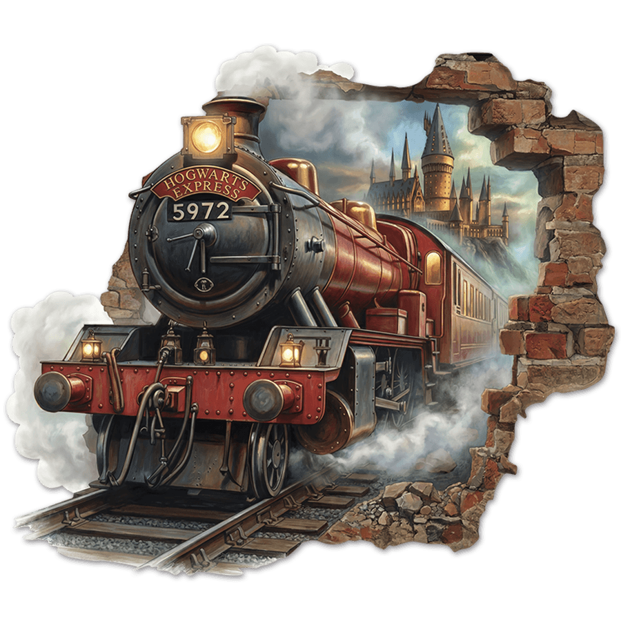 Stickers muraux: Trou de Mur Train Harry Potter