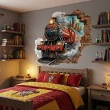 Stickers muraux: Trou de Mur Train Harry Potter 3