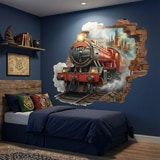 Stickers muraux: Trou de Mur Train Harry Potter 6