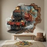 Stickers muraux: Trou de Mur Train Harry Potter 8