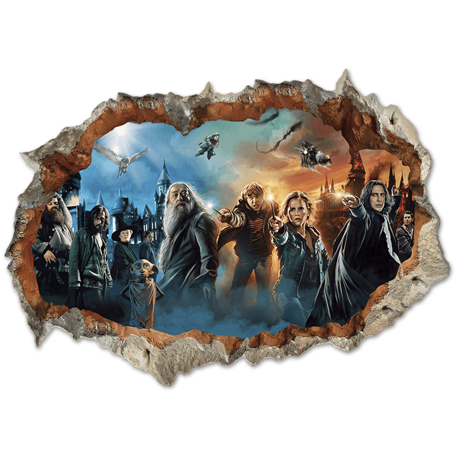 Stickers muraux: Trou de Mur Harry Potter Personnages