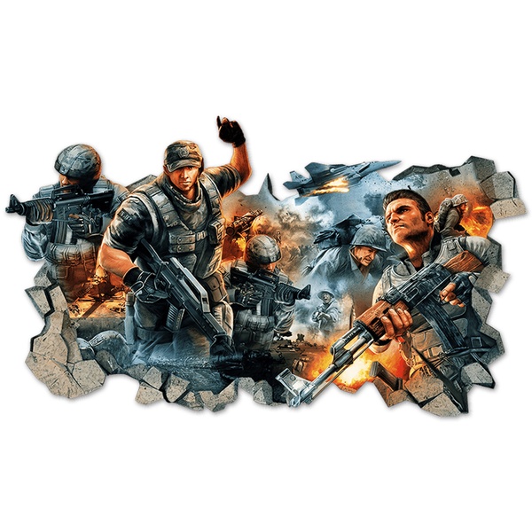 Stickers muraux: Trou de Mur Jeu Vid&eacute;o Shooter Gamer