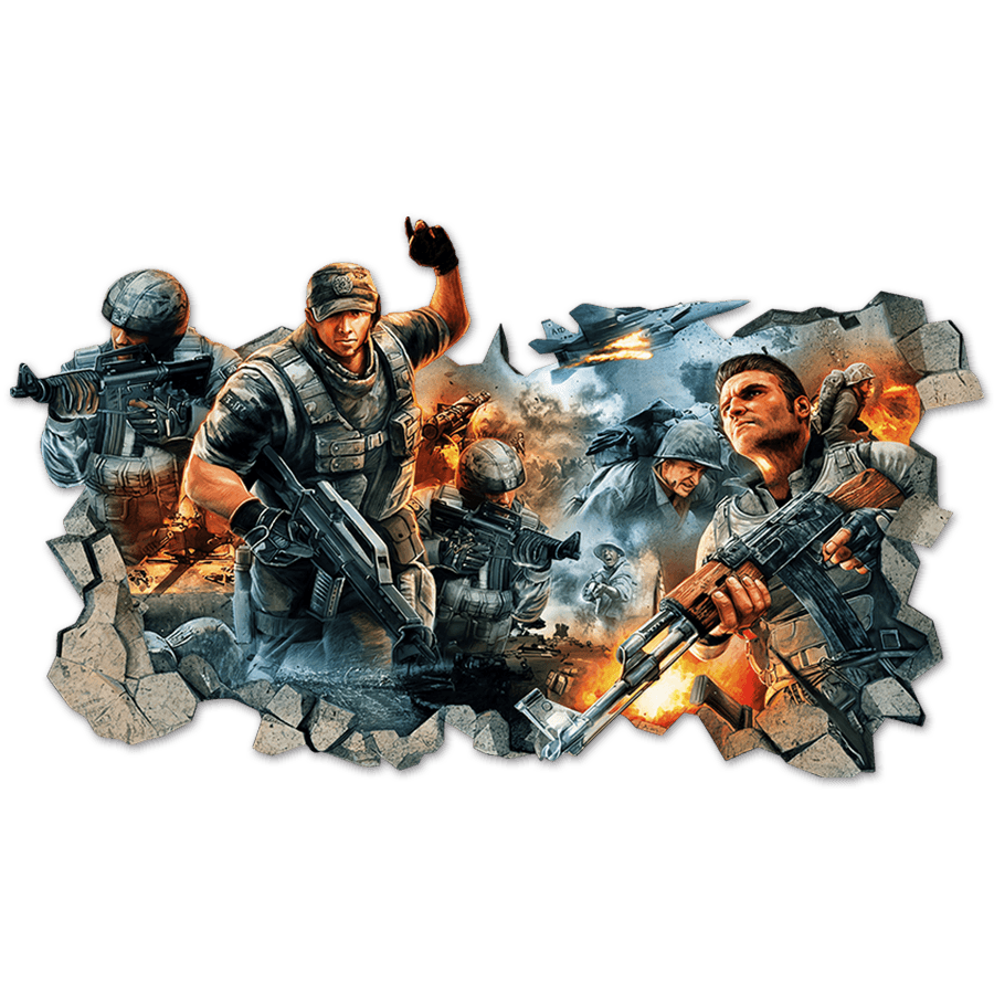 Stickers muraux: Trou de Mur Jeu Vid&eacute;o Shooter Gamer