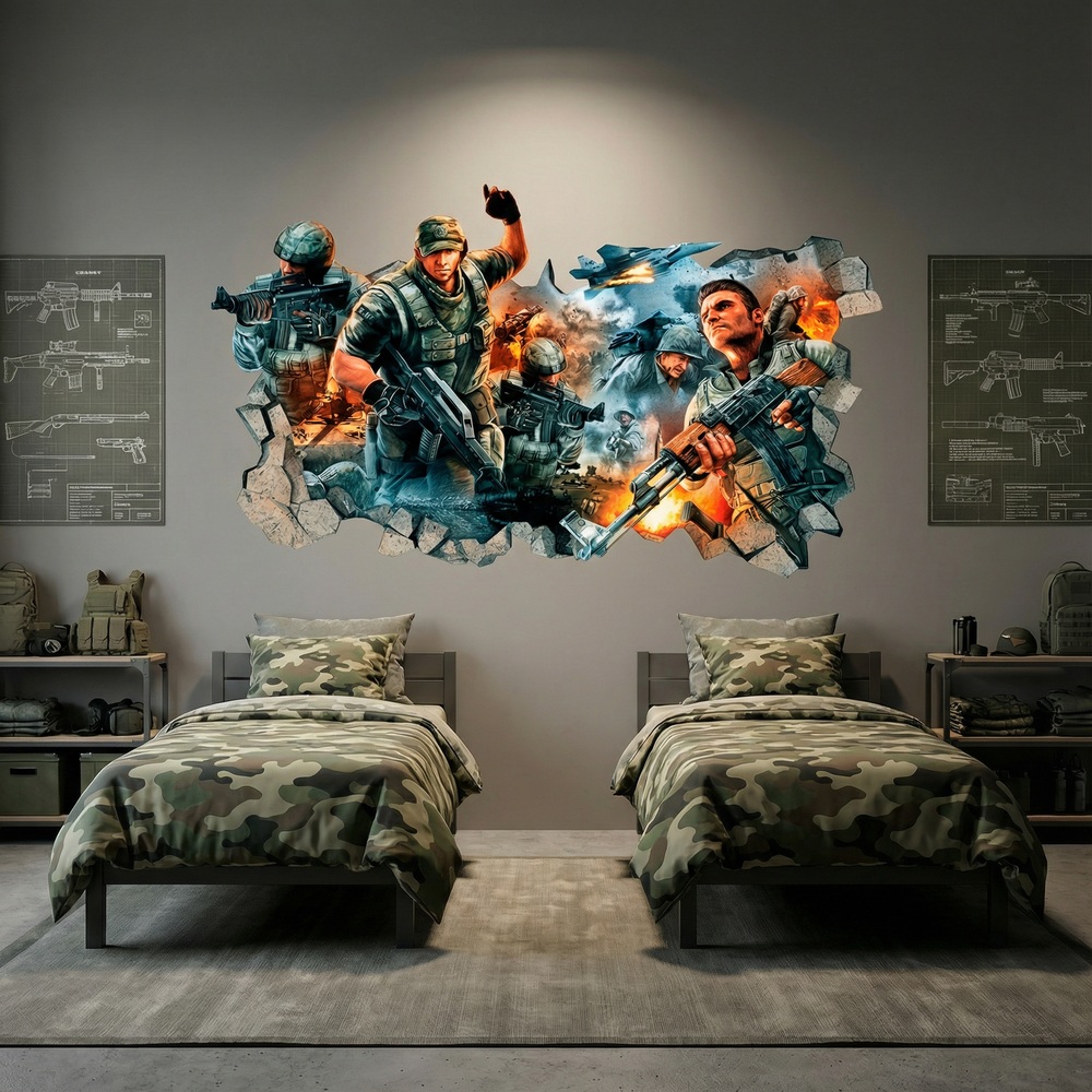 Stickers muraux: Trou de Mur Jeu Vid&eacute;o Shooter Gamer