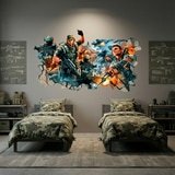 Stickers muraux: Trou de Mur Jeu Vid&eacute;o Shooter Gamer 3