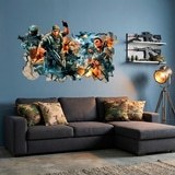 Stickers muraux: Trou de Mur Jeu Vid&eacute;o Shooter Gamer 4