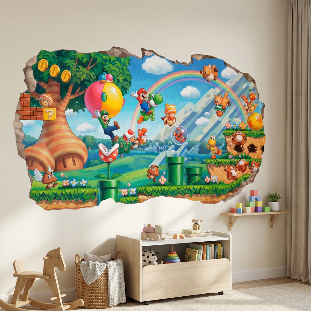 Stickers pour enfants: Trou de Mur Super Mario
