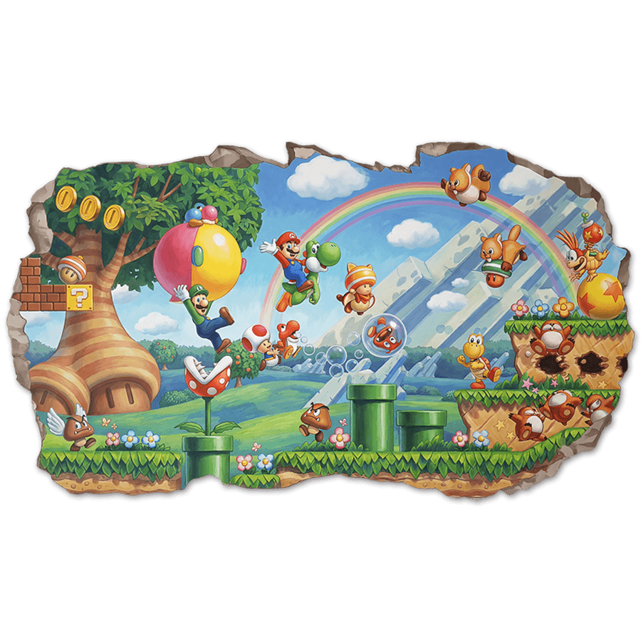 Stickers pour enfants: Trou de Mur Super Mario