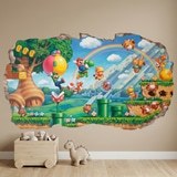 Stickers pour enfants: Trou de Mur Super Mario 3