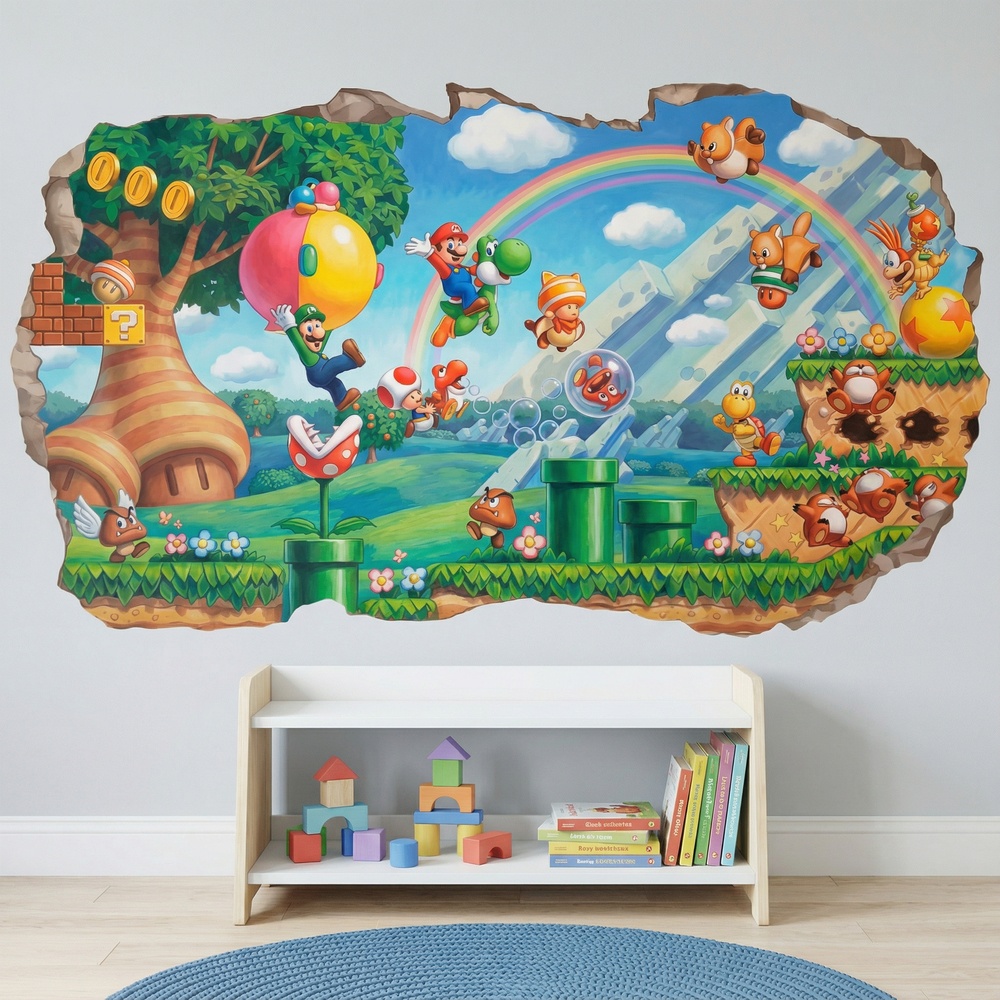 Stickers pour enfants: Trou de Mur Super Mario