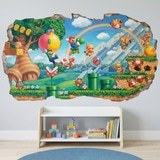 Stickers pour enfants: Trou de Mur Super Mario 4