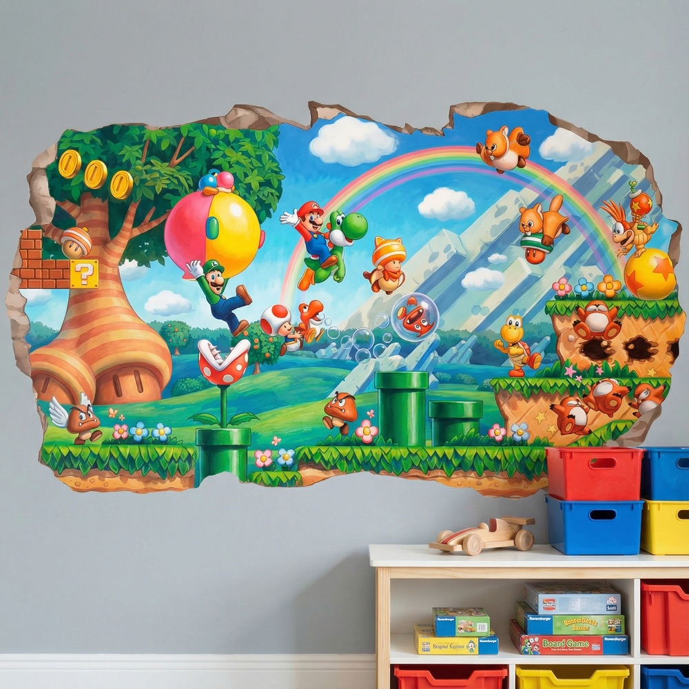 Stickers pour enfants: Trou de Mur Super Mario