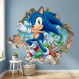 Stickers muraux: Trou de Mur Sonic Arcade 3
