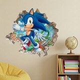 Stickers muraux: Trou de Mur Sonic Arcade 5